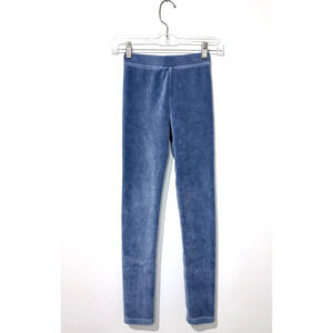 Crewcuts Sparkle Velvet Girls Leggings 10 Blue Elastic Waist Full Length